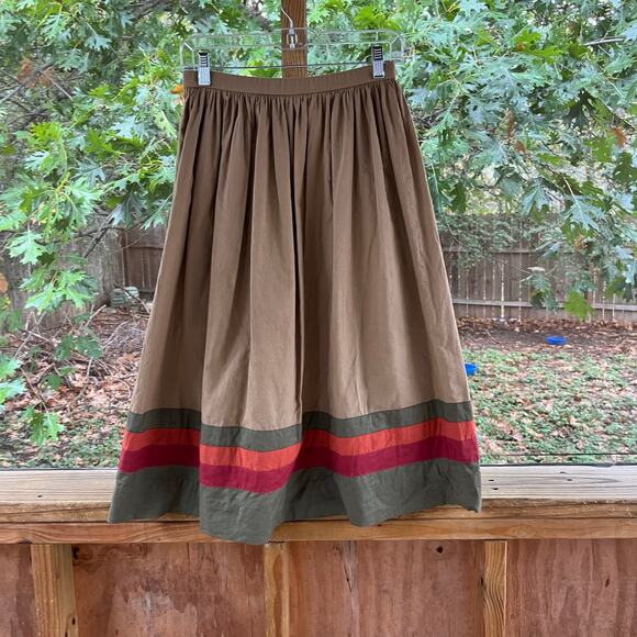 Women's Handmade Teacher Skirt School Theme Tan A-Line Size XS/S - Picture 2 of 8